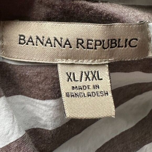 BANANA REPUBLIC Women's Rhyah Poplin Maxi Striped Roll Sleeve Dress Size XL/XXL - Picture 11 of 11